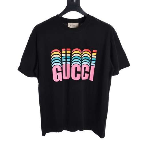 T-shirt a maniche corte versione ampia con logo arcobaleno classico GC