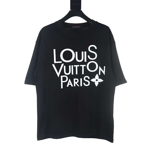 T-shirt a maniche corte con lettera grande LV