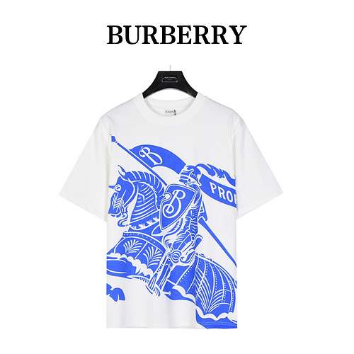 BBRBerberry 24ss Royal Knight War Horse stampato T-shirt a maniche corte