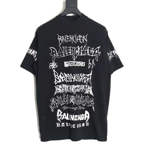 T-shirt a maniche corte con lettera a stampa intera BLCG Balenciaga 24SS Year of the Dragon