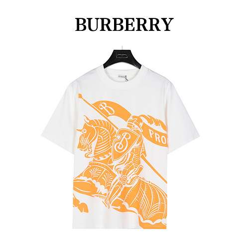 BBRBerberry 24ss Royal Knight War Horse stampato T-shirt a maniche corte