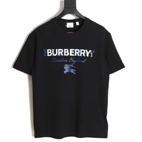 Tshirt a maniche corte con stampa cavallo da guerra con lettere sovrapposte BBR Burberry 23SS