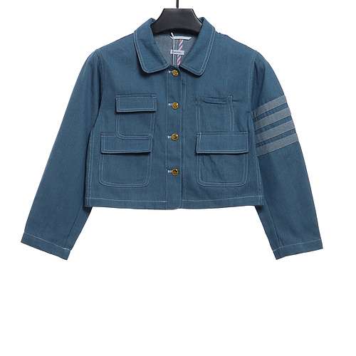 Giacca in denim da lavoro in denim blu TB