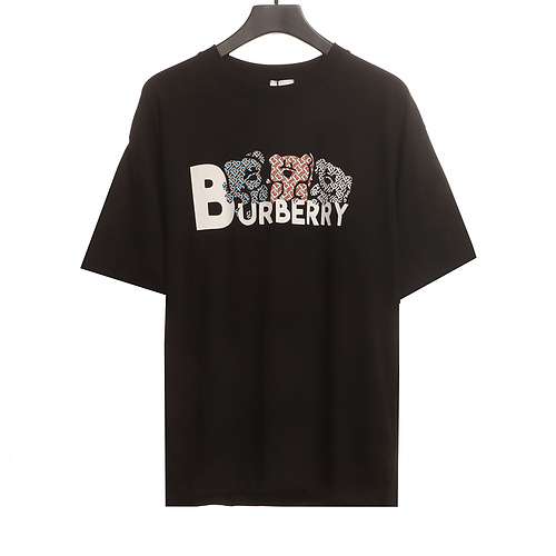 Manica corta con stampa BBR Burberry Color Bear nera