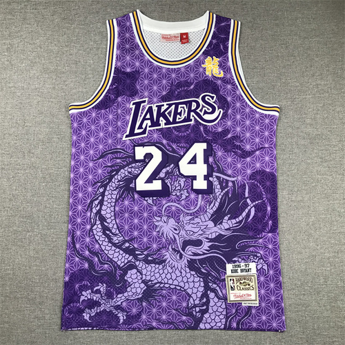 24th Season Year of the Dragon Commemorative Edition Lakers No. 24 Kobe Bryant Purple