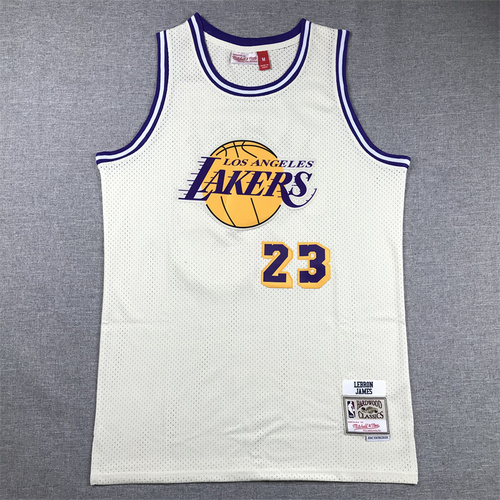 Lakers No. 23 James Cream White