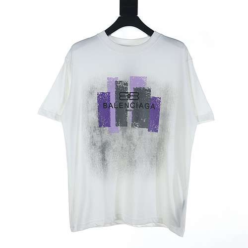 Tshirt Balenciaga BLCG viola a maniche corte con stampa di lettere grafiche