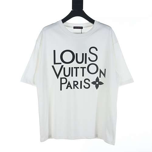 T-shirt a maniche corte con lettera grande LV