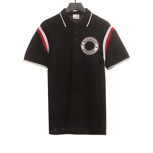 POLO BBR Burberry con bordo rosso ricamato a cerchio nero