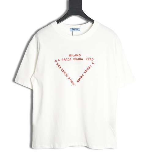 Tshirt PRD Prada 24SS a maniche corte con stampa di lettere triangolari