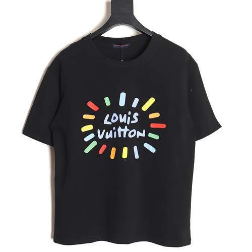 T-shirt a maniche corte con stampa di lettere colorate LV Louis Vuitton 24SS