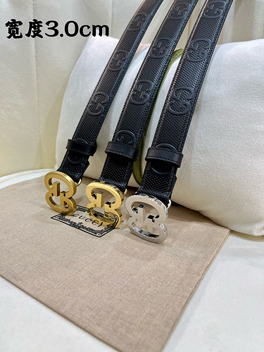 GUCC original men's leather belt counter quality GUCC men's belt ready stock wholesale width 3.0CM c