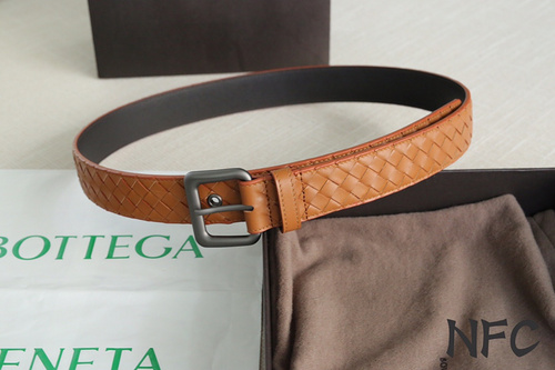 BV original men's leather belt counter quality BV men's belt spot wholesale width 3.5CM complete acc