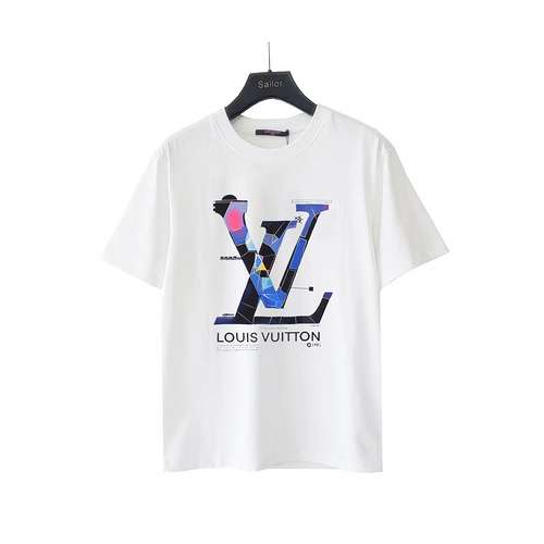 Tshirt LV Louis Vuitton 24SS con logo grande stampato a maniche corte larghe