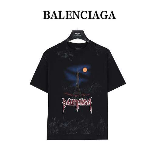 T-shirt a maniche corte strappata retrò della BLCGBalenciaga Tower