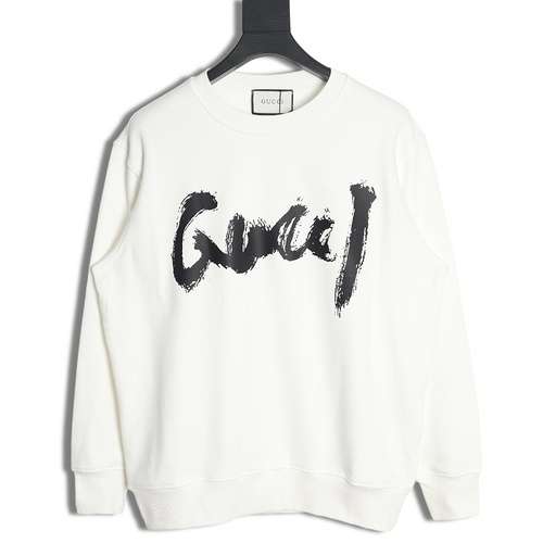 Felpa girocollo con stampa lettere graffiti GCx BLCG cobranded Gucci Balenciaga 24SS