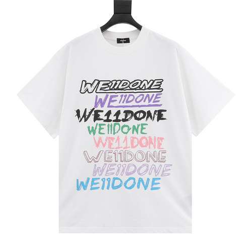 WE11DONE 24FW T-shirt a maniche corte con stampa graffiti di sbarramento