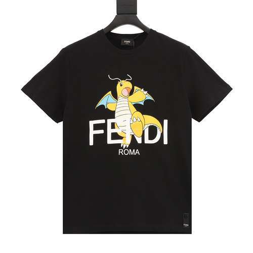 Fendi FD x FRGMT Pokemon Fendi Pokemon stile congiunto Charmander maniche corte