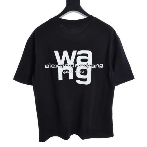 T-shirt a maniche corte con stampa di lettere riflettenti AW Alexander Wang 23SS