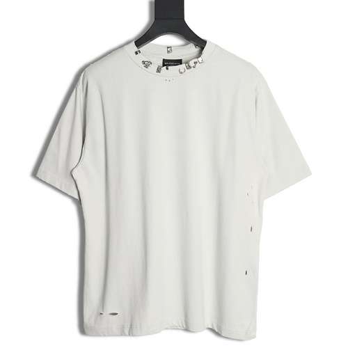 Tshirt BLCG Balenciaga 23FW con fibbia in ferro e metallo lavato a maniche corte effetto vissuto