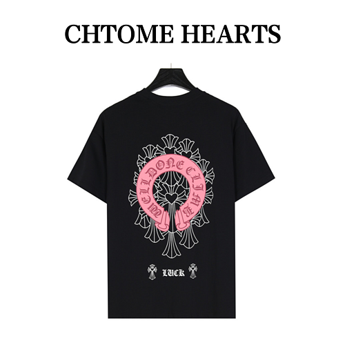 T-shirt a maniche corte con stampa in schiuma d'amore in sanscrito CHCro Heart