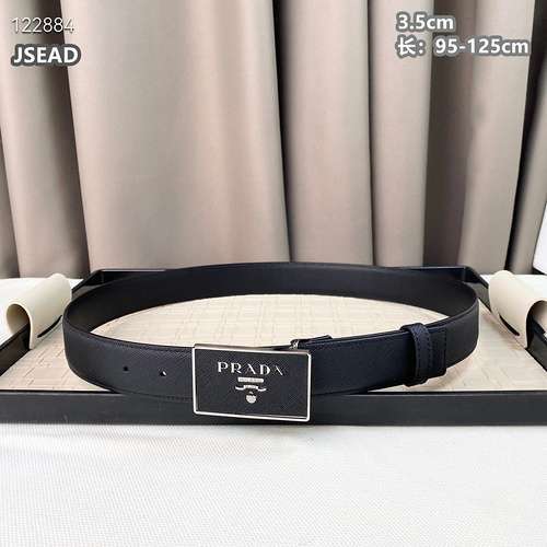 PRADA Belt Wholesale PRADA Boys Belt Wholesale Original Genuine Leather Material Spot Sale Width 3.5