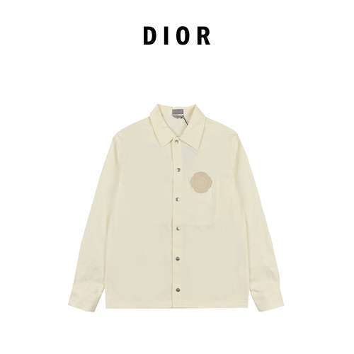 CD Dior 24SS nuova camicia in denim di cotone bianco sporco