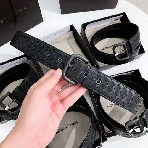 BV original men's leather belt counter quality BV men's belt spot wholesale width 4.0CM complete acc