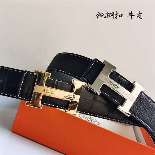 H Aima original men's leather belt counter quality H Aima men's belt ready for sale width 3.8CM comp