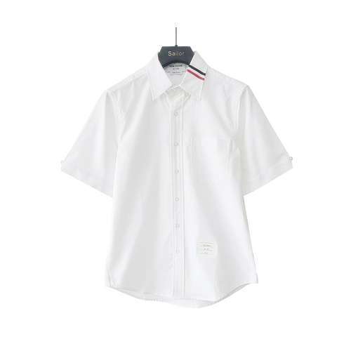 Tom BrownTB camicia classica doppia fascia da braccio a maniche corte rossa, bianca e blu