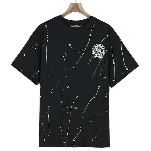 T-shirt a maniche corte con graffiti fluorescenti in sanscrito CHCro Heart 24SS