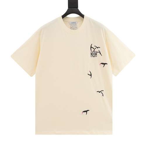 T-shirt a maniche corte ricamata con logo LELoewe del delfino