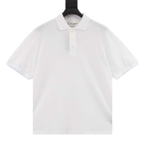 Polo a maniche corte ricamata in misto cotone piqué SLP Yves Saint Laurent