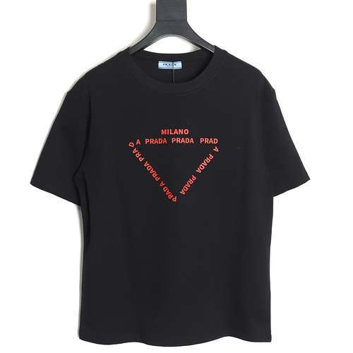 Tshirt PRD Prada 24SS a maniche corte con stampa di lettere triangolari