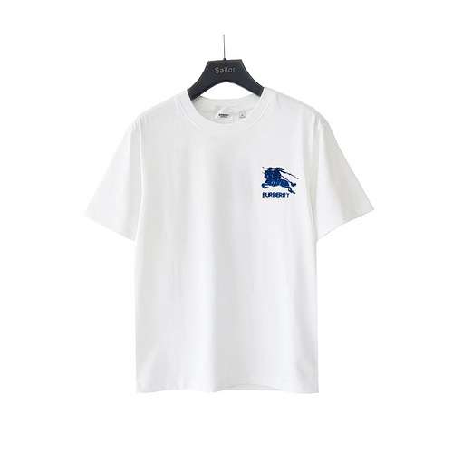 T-shirt a maniche corte con stampa in schiuma stampata sul retro del piccolo logo blu ricamato BBR B