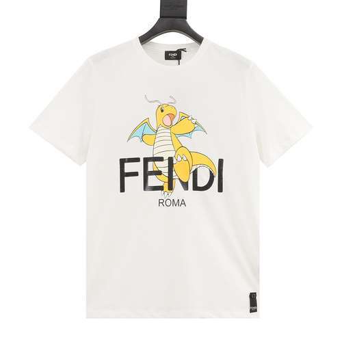 Fendi FD x FRGMT Pokemon Fendi Pokemon stile congiunto Charmander maniche corte