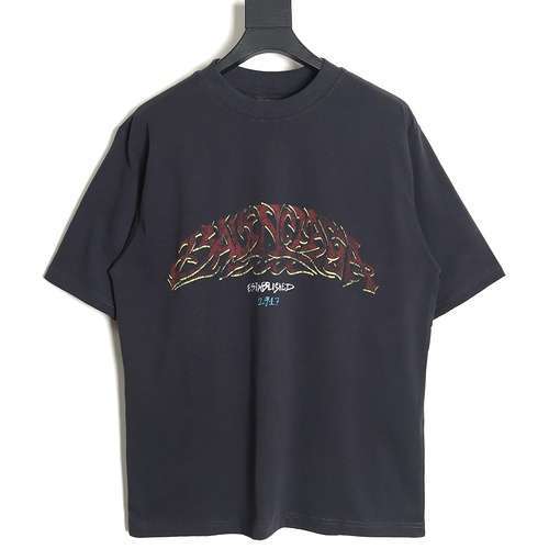 Tshirt BLCG Balenciaga 23SS stile passerella lavata a maniche corte totem