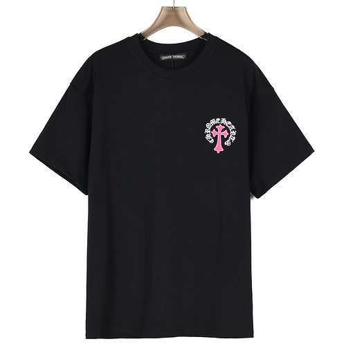 T-shirt a maniche corte ricamata con patch di graffiti in sanscrito CHCro Heart 24SS