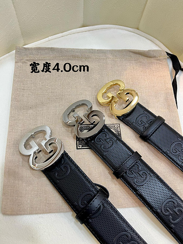 GUCC original men's leather belt counter quality GUCC men's belt in stock wholesale width 4.0CM comp