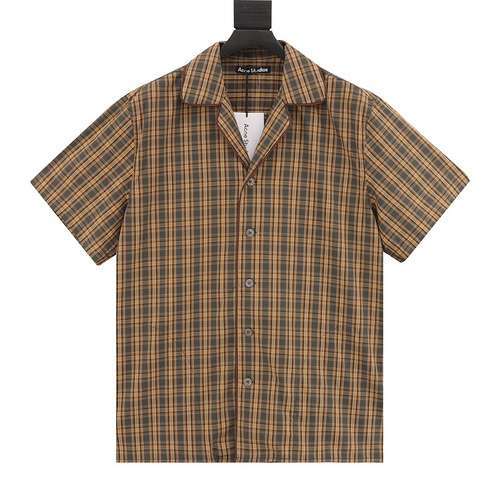 Camicia a maniche corte scozzese tinto in filo 24SS di Acne Studios