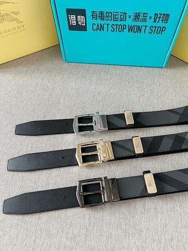 BURBERRY Belt Wholesale Burberry Boys Belt Wholesale Original Genuine Leather Material Spot Sale Wid