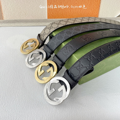 GUCC original men's leather belt counter quality GUCC men's belt in stock wholesale width 4.0CM comp