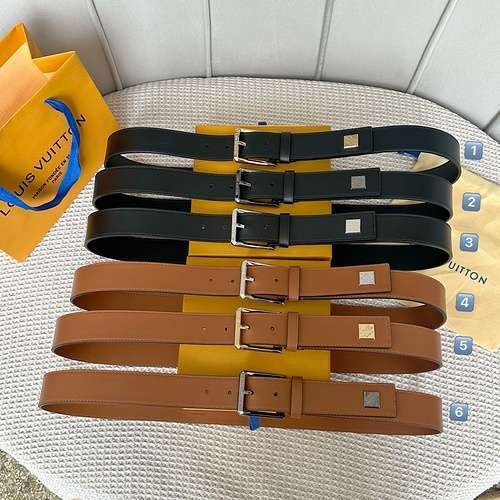 LV original men's and women's leather belts, counter quality, LV men's and women's belts in stock, w