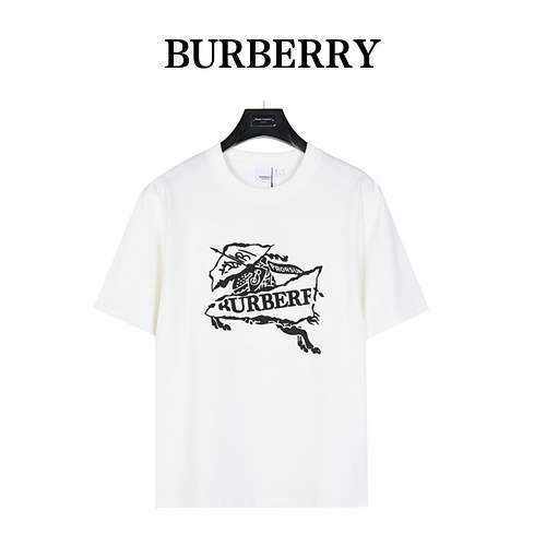 BBRBurberry 24ss War Horse T-shirt a maniche corte ricamata con cuciture nastrate