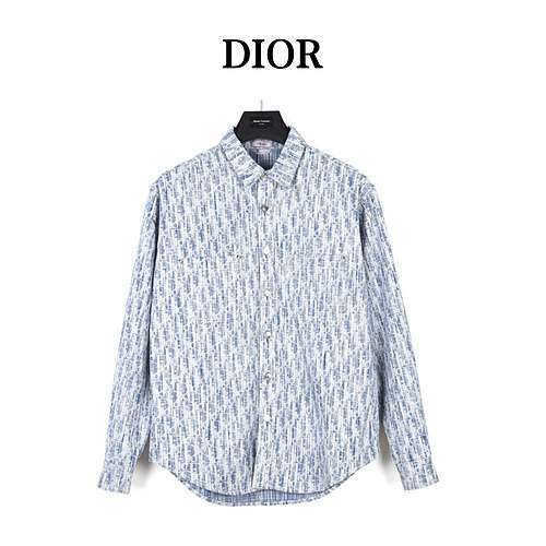 Giacca-camicia in denim con stampa classica all-over di CDDior