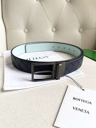 BV original men's leather belt counter quality BV men's belt spot wholesale width 3.5CM complete acc