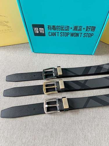 BURBERRY Belt Wholesale Burberry Boys Belt Wholesale Original Genuine Leather Material Spot Sale Wid