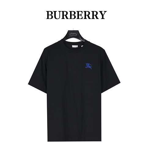 BBR Burberry T-shirt a maniche corte con ricamo in corda, cavaliere da guerra, piccolo logo, colore 