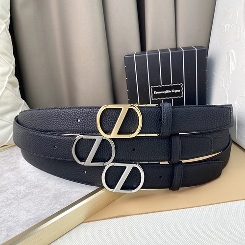 Jie@nia original men's leather belt counter quality Jie@nia men's belt ready-made wholesale width 3.