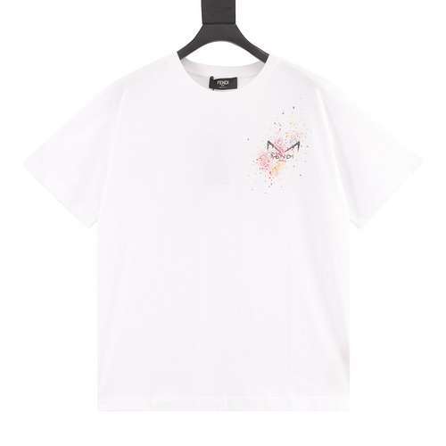 Tshirt girocollo con stampa FD Fendi splash eye